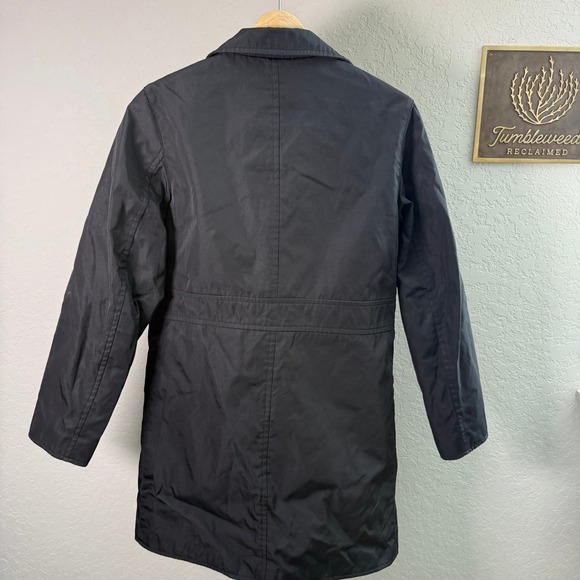 GAP Women Double Breasted Trench Coat Black Polyester Size Small - Picture 7 of 9